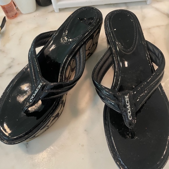 Coach Franki platform Leather open toe sandals - two for one. - Picture 4 of 10